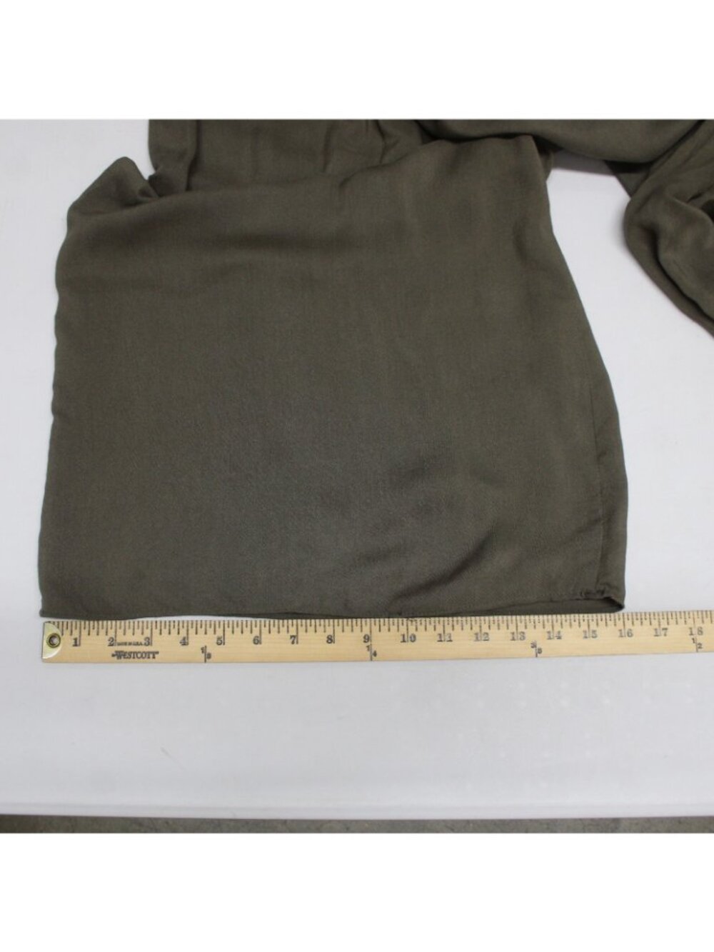 Catwalk Studio Pant $40 Sz L x 31 Moss Green Pleated Sheer Cotton Poly Pant - Picture 14 of 16